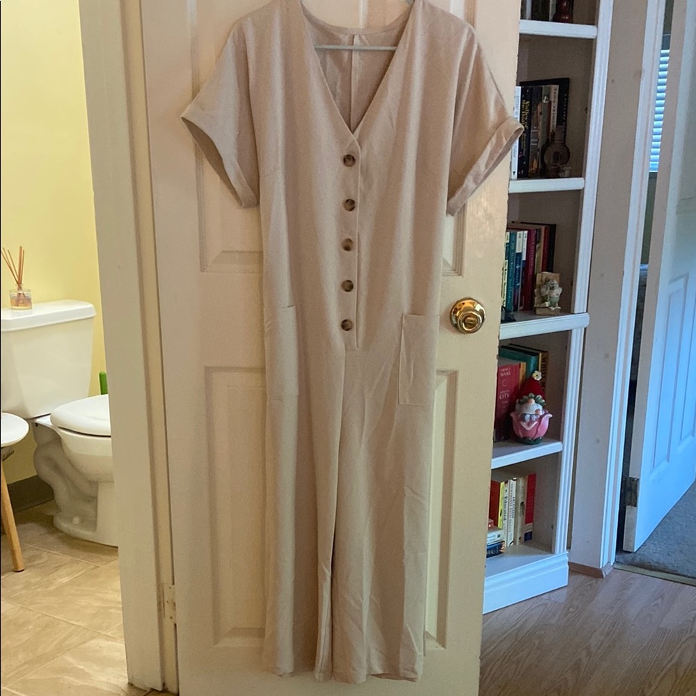 Elegant Cream Button-Down Dress